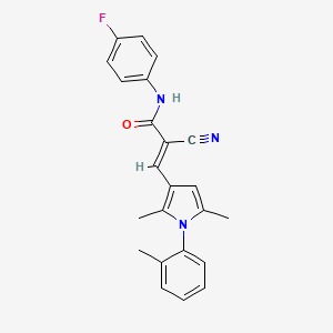 molecular formula C23H20FN3O B4669732 2-cyano-3-[2,5-dimethyl-1-(2-methylphenyl)-1H-pyrrol-3-yl]-N-(4-fluorophenyl)acrylamide 