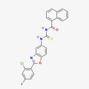 molecular formula C25H15ClFN3O2S B4669740 N-({[2-(2-chloro-4-fluorophenyl)-1,3-benzoxazol-5-yl]amino}carbonothioyl)-1-naphthamide 