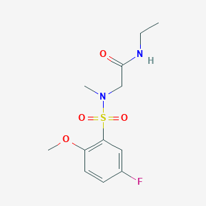 molecular formula C12H17FN2O4S B4669744 N~1~-ethyl-N~2~-[(5-fluoro-2-methoxyphenyl)sulfonyl]-N~2~-methylglycinamide 