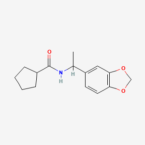molecular formula C15H19NO3 B4669757 N-[1-(1,3-benzodioxol-5-yl)ethyl]cyclopentanecarboxamide 