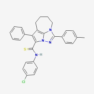 N-(4-chlorophenyl)-1-(4-methylphenyl)-4-phenyl-5,6,7,8-tetrahydro-2,2a,8a-triazacyclopenta[cd]azulene-3-carbothioamide