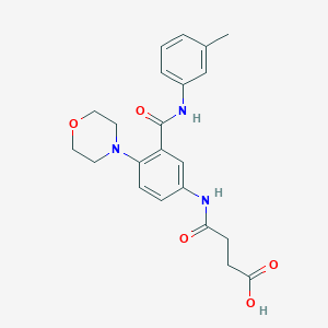molecular formula C22H25N3O5 B4669799 4-{[3-{[(3-methylphenyl)amino]carbonyl}-4-(4-morpholinyl)phenyl]amino}-4-oxobutanoic acid 