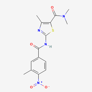 molecular formula C15H16N4O4S B4669806 N,N,4-trimethyl-2-[(3-methyl-4-nitrobenzoyl)amino]-1,3-thiazole-5-carboxamide 