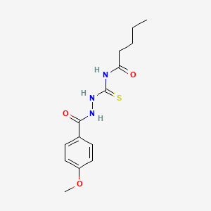 molecular formula C14H19N3O3S B4669822 N-{[2-(4-methoxybenzoyl)hydrazino]carbonothioyl}pentanamide 