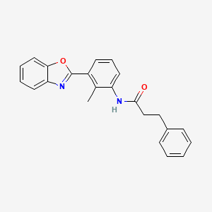 molecular formula C23H20N2O2 B4669828 N-[3-(1,3-benzoxazol-2-yl)-2-methylphenyl]-3-phenylpropanamide 