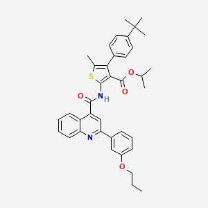 isopropyl 4-(4-tert-butylphenyl)-5-methyl-2-({[2-(3-propoxyphenyl)-4-quinolinyl]carbonyl}amino)-3-thiophenecarboxylate