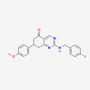 molecular formula C22H20FN3O2 B4669867 2-[(4-fluorobenzyl)amino]-7-(4-methoxyphenyl)-7,8-dihydro-5(6H)-quinazolinone 
