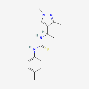 molecular formula C15H20N4S B4669880 N-[1-(1,3-dimethyl-1H-pyrazol-4-yl)ethyl]-N'-(4-methylphenyl)thiourea 