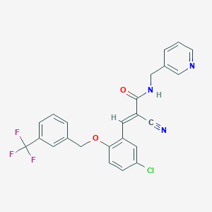 molecular formula C24H17ClF3N3O2 B4669909 3-(5-chloro-2-{[3-(trifluoromethyl)benzyl]oxy}phenyl)-2-cyano-N-(3-pyridinylmethyl)acrylamide 