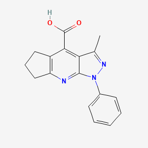 molecular formula C17H15N3O2 B4669917 3-methyl-1-phenyl-1,5,6,7-tetrahydrocyclopenta[b]pyrazolo[4,3-e]pyridine-4-carboxylic acid 