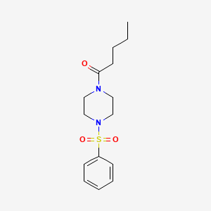 molecular formula C15H22N2O3S B4669935 1-pentanoyl-4-(phenylsulfonyl)piperazine 