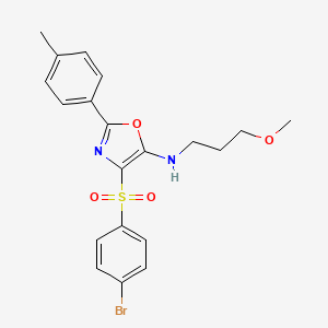 molecular formula C20H21BrN2O4S B4669967 4-[(4-bromophenyl)sulfonyl]-N-(3-methoxypropyl)-2-(4-methylphenyl)-1,3-oxazol-5-amine 