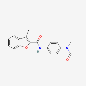 molecular formula C19H18N2O3 B4669974 N-{4-[acetyl(methyl)amino]phenyl}-3-methyl-1-benzofuran-2-carboxamide 
