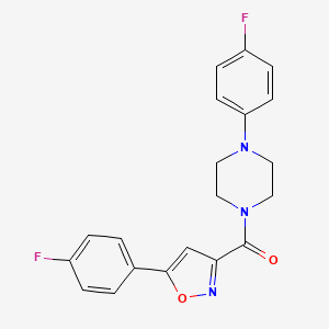 molecular formula C20H17F2N3O2 B4669981 1-(4-fluorophenyl)-4-{[5-(4-fluorophenyl)-3-isoxazolyl]carbonyl}piperazine 