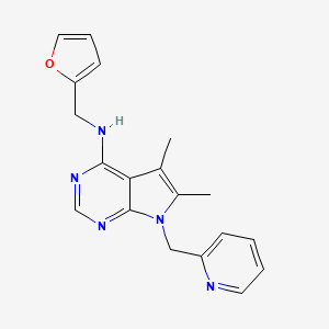 molecular formula C19H19N5O B4669982 N-(2-furylmethyl)-5,6-dimethyl-7-(2-pyridinylmethyl)-7H-pyrrolo[2,3-d]pyrimidin-4-amine 