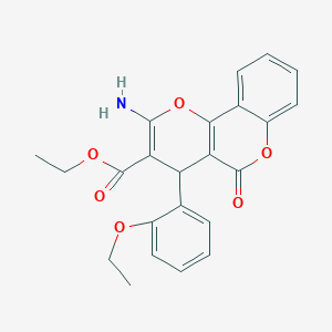 molecular formula C23H21NO6 B4669992 ethyl 2-amino-4-(2-ethoxyphenyl)-5-oxo-4H,5H-pyrano[3,2-c]chromene-3-carboxylate 