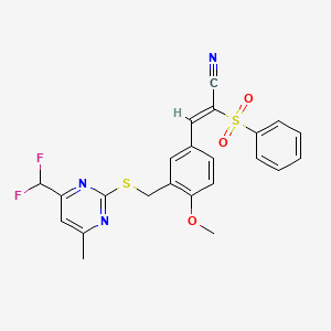 3-[3-({[4-(difluoromethyl)-6-methyl-2-pyrimidinyl]thio}methyl)-4-methoxyphenyl]-2-(phenylsulfonyl)acrylonitrile