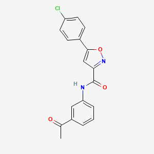 molecular formula C18H13ClN2O3 B4670010 N-(3-acetylphenyl)-5-(4-chlorophenyl)-3-isoxazolecarboxamide 