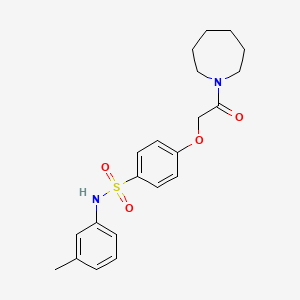 molecular formula C21H26N2O4S B4670037 4-[2-(1-azepanyl)-2-oxoethoxy]-N-(3-methylphenyl)benzenesulfonamide 