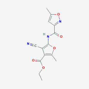 ethyl 4-cyano-2-methyl-5-{[(5-methyl-3-isoxazolyl)carbonyl]amino}-3-furoate