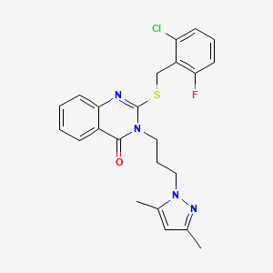 2-[(2-chloro-6-fluorobenzyl)thio]-3-[3-(3,5-dimethyl-1H-pyrazol-1-yl)propyl]-4(3H)-quinazolinone