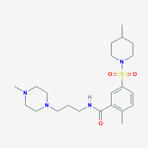2-methyl-N-[3-(4-methyl-1-piperazinyl)propyl]-5-[(4-methyl-1-piperidinyl)sulfonyl]benzamide