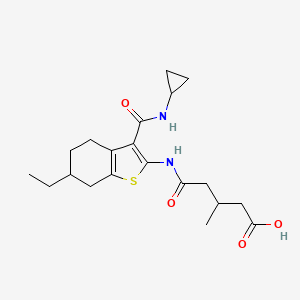 5-({3-[(cyclopropylamino)carbonyl]-6-ethyl-4,5,6,7-tetrahydro-1-benzothien-2-yl}amino)-3-methyl-5-oxopentanoic acid