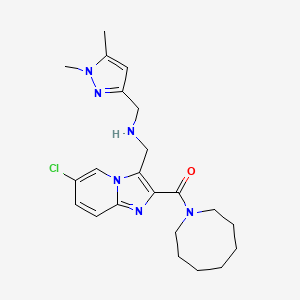 1-[2-(1-azocanylcarbonyl)-6-chloroimidazo[1,2-a]pyridin-3-yl]-N-[(1,5-dimethyl-1H-pyrazol-3-yl)methyl]methanamine