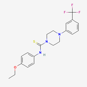 molecular formula C20H22F3N3OS B4670151 N-(4-ethoxyphenyl)-4-[3-(trifluoromethyl)phenyl]-1-piperazinecarbothioamide 