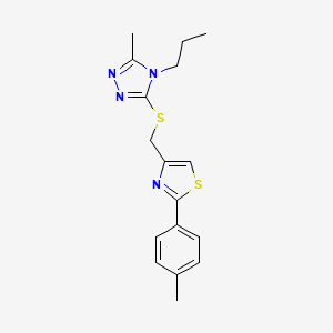 molecular formula C17H20N4S2 B4670167 3-methyl-5-({[2-(4-methylphenyl)-1,3-thiazol-4-yl]methyl}thio)-4-propyl-4H-1,2,4-triazole 
