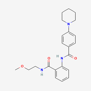 molecular formula C22H27N3O3 B4670169 N-(2-methoxyethyl)-2-{[4-(1-piperidinyl)benzoyl]amino}benzamide 