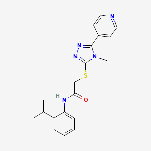 molecular formula C19H21N5OS B4670195 N-(2-isopropylphenyl)-2-{[4-methyl-5-(4-pyridinyl)-4H-1,2,4-triazol-3-yl]thio}acetamide 
