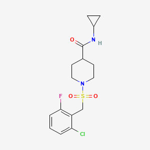 molecular formula C16H20ClFN2O3S B4670213 1-[(2-chloro-6-fluorobenzyl)sulfonyl]-N-cyclopropyl-4-piperidinecarboxamide 