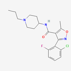 molecular formula C19H23ClFN3O2 B4670214 3-(2-chloro-6-fluorophenyl)-5-methyl-N-(1-propyl-4-piperidinyl)-4-isoxazolecarboxamide 