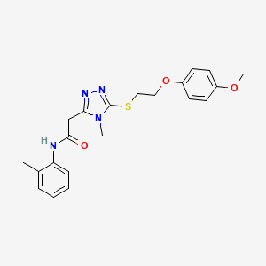 molecular formula C21H24N4O3S B4670229 2-(5-{[2-(4-methoxyphenoxy)ethyl]thio}-4-methyl-4H-1,2,4-triazol-3-yl)-N-(2-methylphenyl)acetamide 