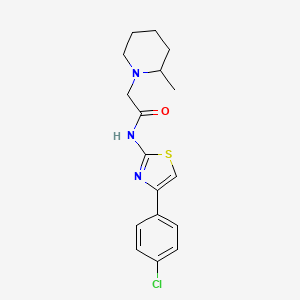 N-[4-(4-chlorophenyl)-1,3-thiazol-2-yl]-2-(2-methyl-1-piperidinyl)acetamide