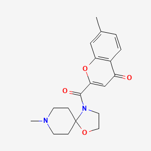 molecular formula C19H22N2O4 B4670253 7-methyl-2-[(8-methyl-1-oxa-4,8-diazaspiro[4.5]dec-4-yl)carbonyl]-4H-chromen-4-one 