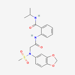 molecular formula C20H23N3O6S B4670261 2-{[N-1,3-benzodioxol-5-yl-N-(methylsulfonyl)glycyl]amino}-N-isopropylbenzamide 