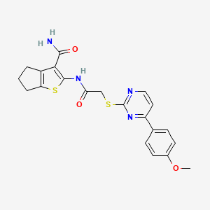 2-[({[4-(4-methoxyphenyl)-2-pyrimidinyl]thio}acetyl)amino]-5,6-dihydro-4H-cyclopenta[b]thiophene-3-carboxamide