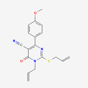 molecular formula C18H17N3O2S B4670312 1-allyl-2-(allylthio)-4-(4-methoxyphenyl)-6-oxo-1,6-dihydro-5-pyrimidinecarbonitrile 