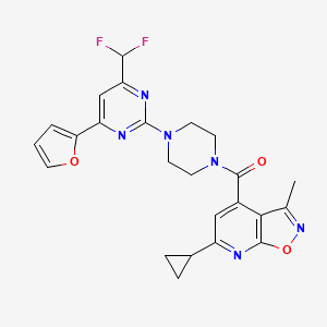 molecular formula C24H22F2N6O3 B4670315 6-cyclopropyl-4-({4-[4-(difluoromethyl)-6-(2-furyl)-2-pyrimidinyl]-1-piperazinyl}carbonyl)-3-methylisoxazolo[5,4-b]pyridine 