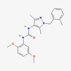 molecular formula C22H26N4O3 B4670323 N-(2,5-dimethoxyphenyl)-N'-[3,5-dimethyl-1-(2-methylbenzyl)-1H-pyrazol-4-yl]urea 