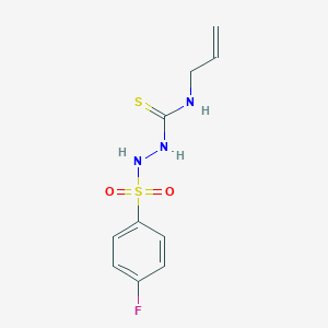 molecular formula C10H12FN3O2S2 B4670349 N-allyl-2-[(4-fluorophenyl)sulfonyl]hydrazinecarbothioamide 