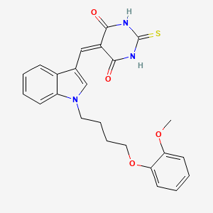 molecular formula C24H23N3O4S B4670377 5-({1-[4-(2-methoxyphenoxy)butyl]-1H-indol-3-yl}methylene)-2-thioxodihydro-4,6(1H,5H)-pyrimidinedione 