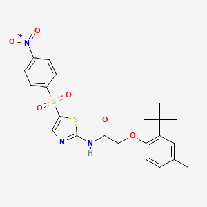 2-(2-tert-butyl-4-methylphenoxy)-N-{5-[(4-nitrophenyl)sulfonyl]-1,3-thiazol-2-yl}acetamide