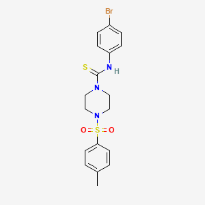 molecular formula C18H20BrN3O2S2 B4670407 N-(4-bromophenyl)-4-[(4-methylphenyl)sulfonyl]-1-piperazinecarbothioamide 