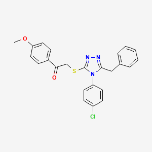 2-{[5-benzyl-4-(4-chlorophenyl)-4H-1,2,4-triazol-3-yl]thio}-1-(4-methoxyphenyl)ethanone