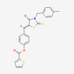 molecular formula C23H17NO3S3 B4670431 4-{[3-(4-methylbenzyl)-4-oxo-2-thioxo-1,3-thiazolidin-5-ylidene]methyl}phenyl 2-thiophenecarboxylate 