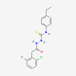 molecular formula C17H17ClFN3OS B4670443 2-[(2-chloro-6-fluorophenyl)acetyl]-N-(4-ethylphenyl)hydrazinecarbothioamide 