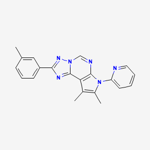 molecular formula C21H18N6 B4670456 8,9-dimethyl-2-(3-methylphenyl)-7-(2-pyridinyl)-7H-pyrrolo[3,2-e][1,2,4]triazolo[1,5-c]pyrimidine 